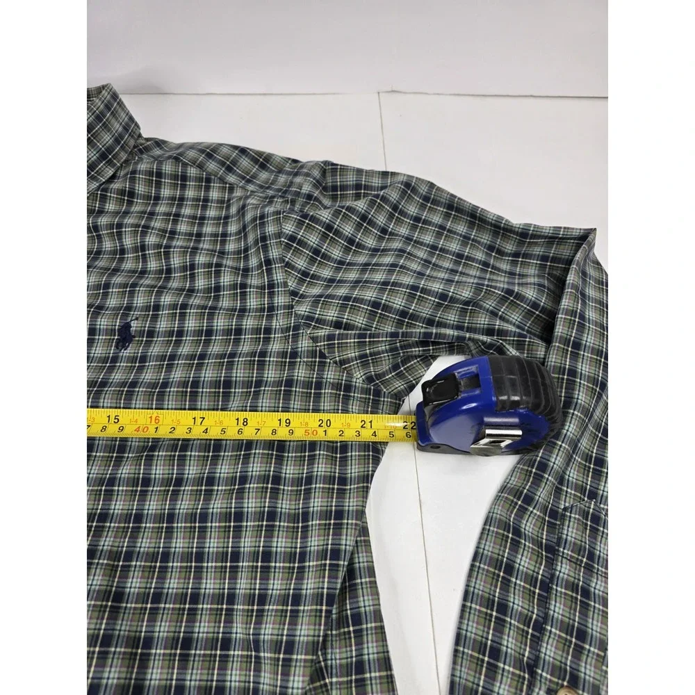 POLO RALPH LAUREN Men M Medium Plaid Dress Shirt Long Sleeve Classic Fit‎ Cotton